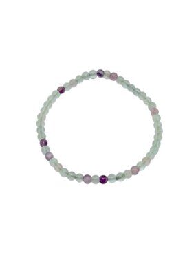 Fluorite Beaded Stretch Bracelet NEW